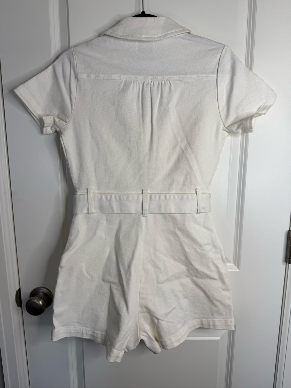 Show Me Your MuMu Outlaw Denim Romper Pearly White Small Revolve NWT - Picture 4 of 15